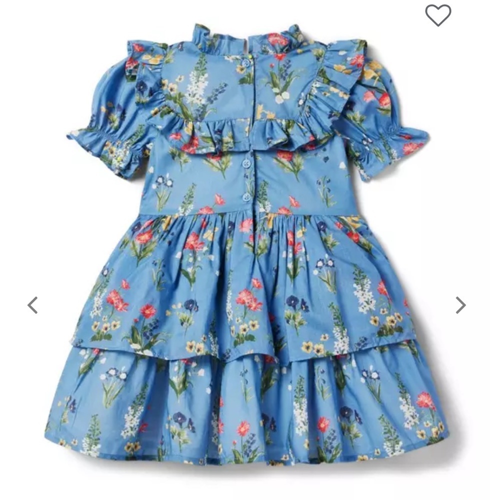 Cotton Floral Blue Ruffle Dress - Picture 3 of 8